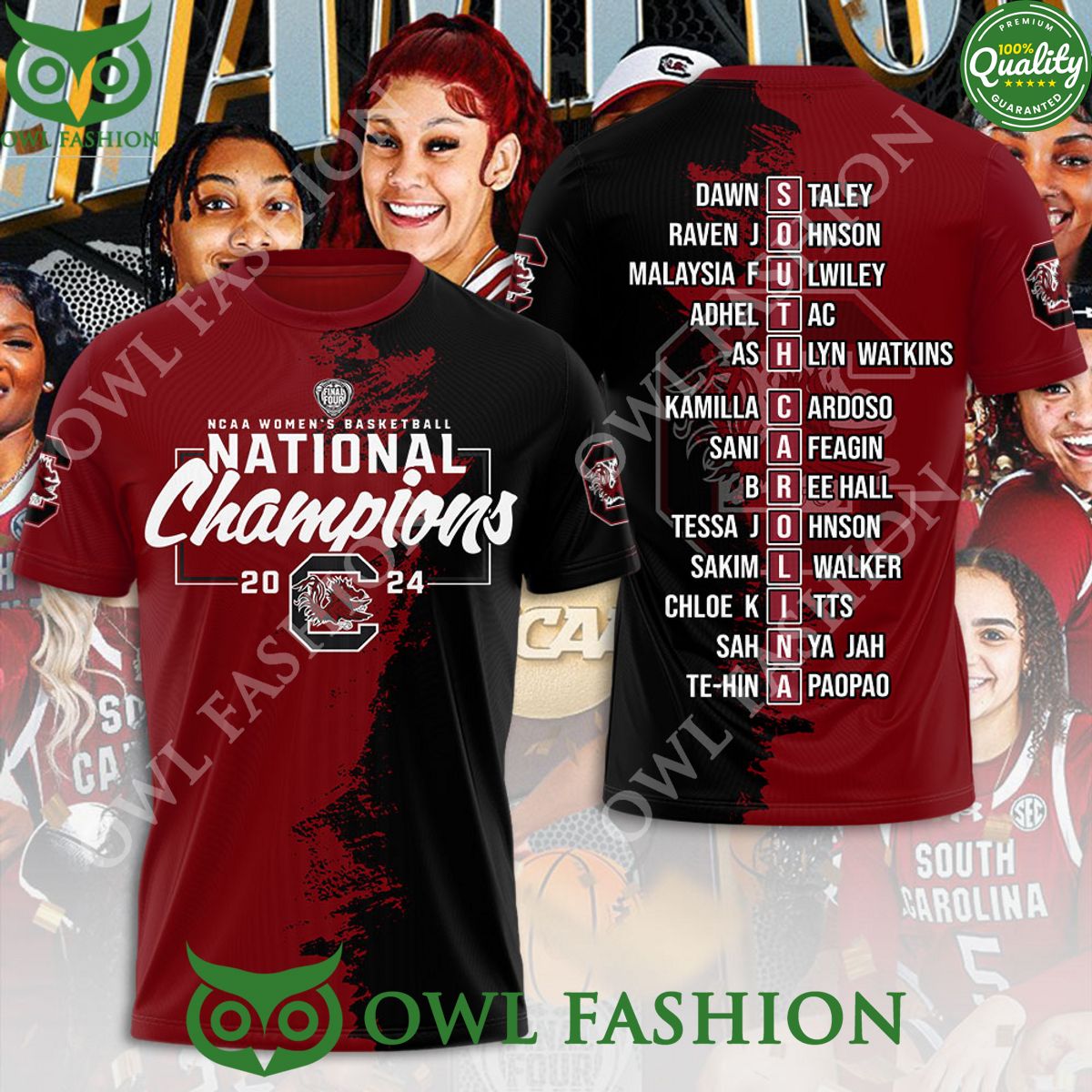 NCAA South Carolina Gamecocks Black and Red Player - Adult & Kids T-Shirts, Sweatshirts & Hoodies apparel design preview 1
