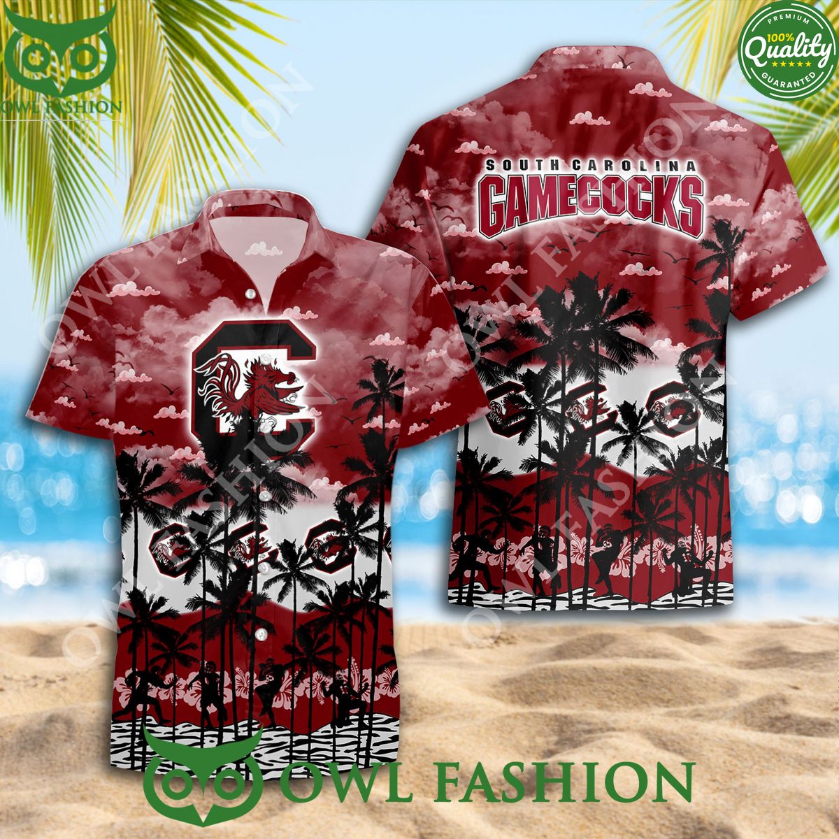 NCAA South Carolina Gamecocks Hawaiian New Design - Adult & Kids T-Shirts, Sweatshirts & Hoodies apparel design preview 1