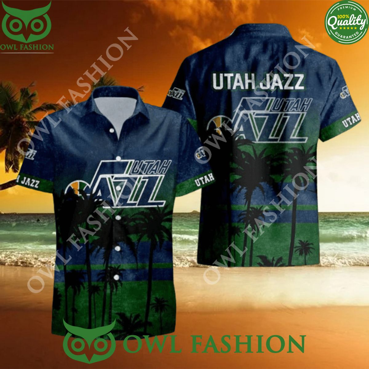 NCAA Sport Team Utah Jazz Limited Hawaiian 2024 - Adult & Kids T-Shirts, Sweatshirts & Hoodies apparel design preview 1