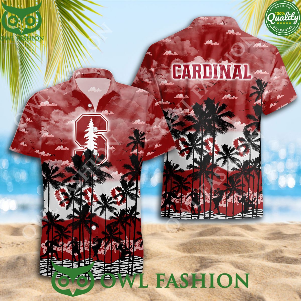 NCAA Stanford Cardinal Hawaiian Fan Designed Trending - Adult & Kids T-Shirts, Sweatshirts & Hoodies apparel design preview 1
