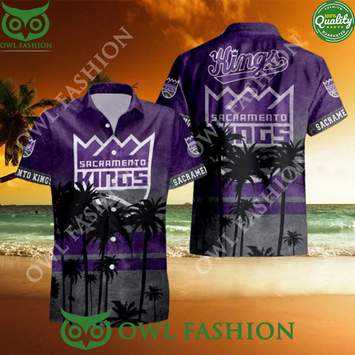NCAA Team Sacramento Kings Limited Hawaiian - Adult & Kids T-Shirts, Sweatshirts & Hoodies apparel design preview 1
