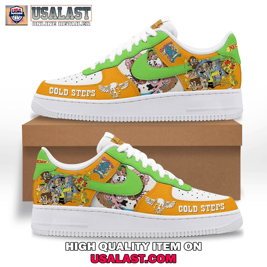 Neck Deep Gold Steps Custom Air Force 1 Sneaker - Adult & Kids T-Shirts, Sweatshirts & Hoodies apparel design preview 1