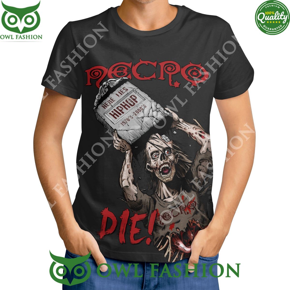 Necro DIE! Mens All Over Print - Adult & Kids T-Shirts, Sweatshirts & Hoodies apparel design preview 1