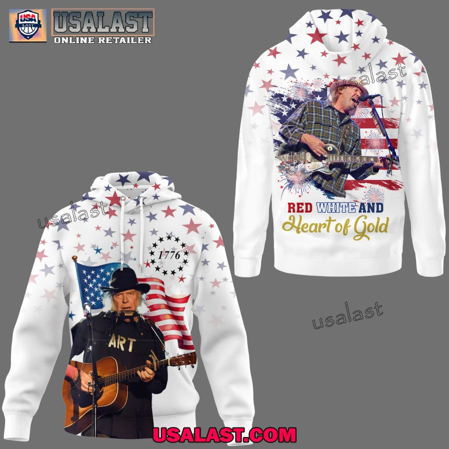 Neil Young 2025 Happy Independence Day 3D - Adult & Kids T-Shirts, Sweatshirts & Hoodies apparel design preview 1