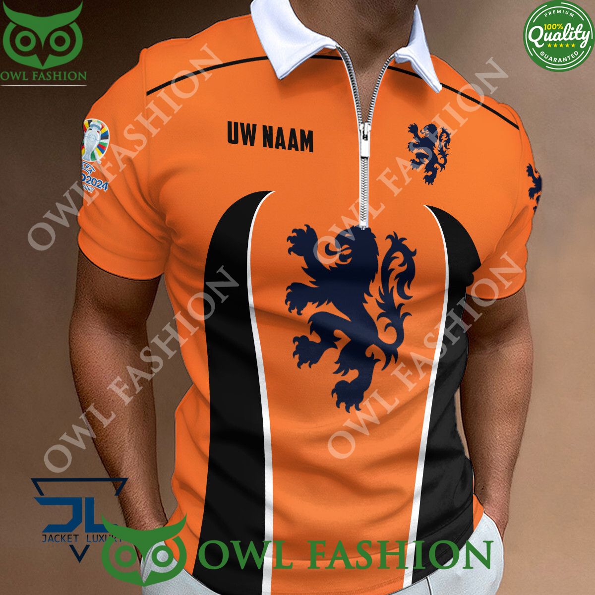 Netherlands Zipper Logo Football Team Euro 2024 Polo - Adult & Kids T-Shirts, Sweatshirts & Hoodies apparel design preview 1