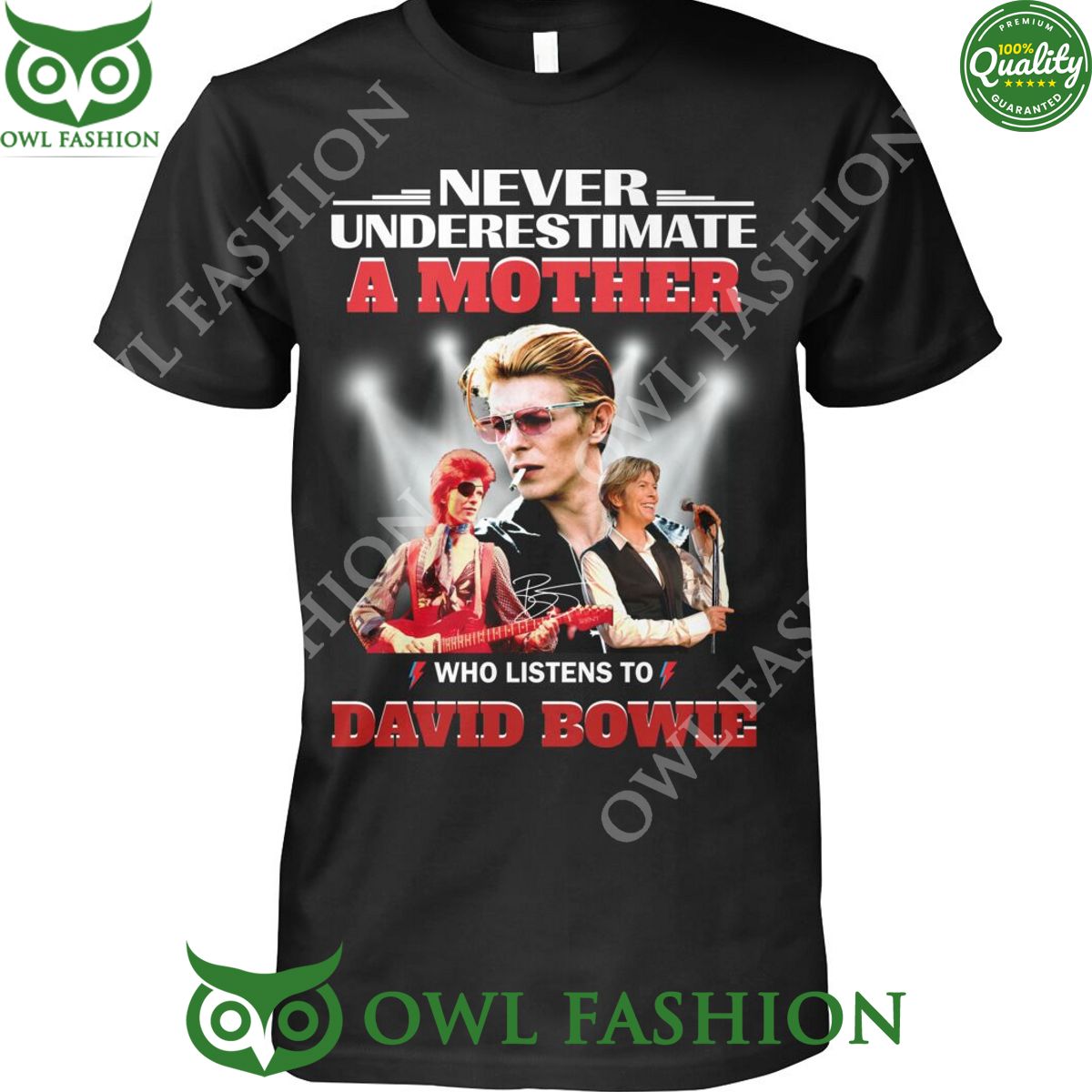 Never underestimate a mother who listens to David - Adult & Kids T-Shirts, Sweatshirts & Hoodies apparel design preview 1
