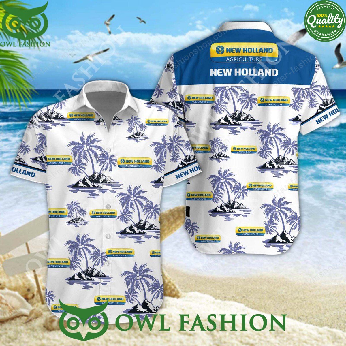 New Holland Agriculture machinery company hawaiian - Adult & Kids T-Shirts, Sweatshirts & Hoodies apparel design preview 1