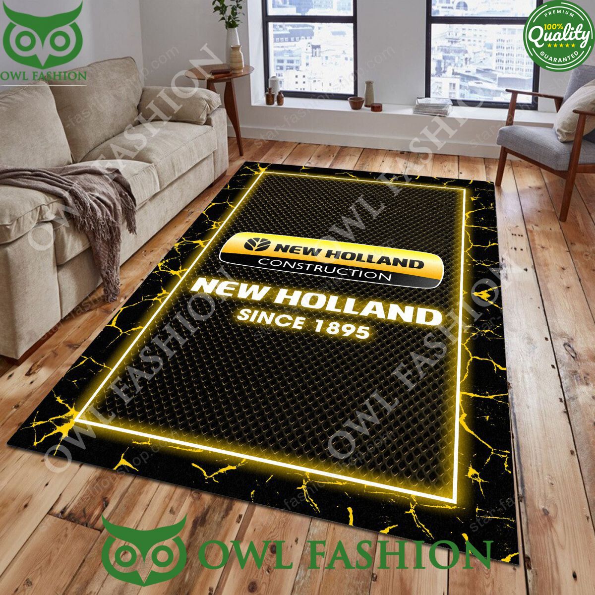 New Holland Construction American Rug Carpet Decor - Adult & Kids T-Shirts, Sweatshirts & Hoodies apparel design preview 1