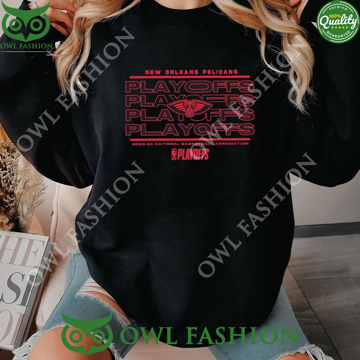 New Orleans Pelicans 2024 Nba Playoffs Fast Break - Adult & Kids T-Shirts, Sweatshirts & Hoodies apparel design preview 1