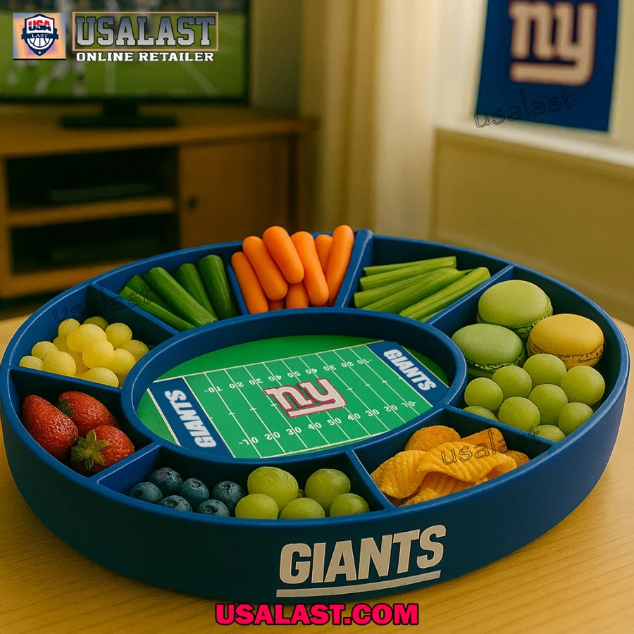 New York Giants Football Party Snack Food Tray, - Adult & Kids T-Shirts, Sweatshirts & Hoodies apparel design preview 1
