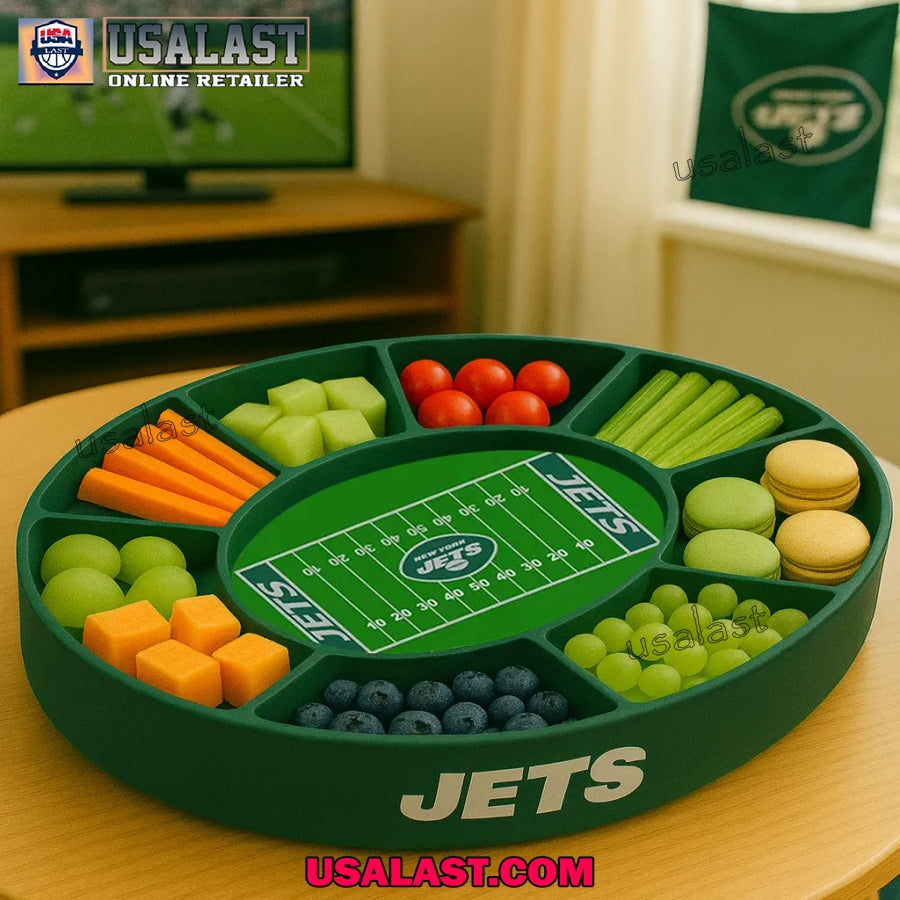 New York Jets Football Party Snack Food Tray, Stadium - Adult & Kids T-Shirts, Sweatshirts & Hoodies apparel design preview 1