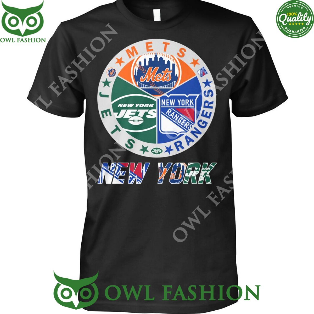 New York Mets Jets Rangers 3 baseball team 2d - Adult & Kids T-Shirts, Sweatshirts & Hoodies apparel design preview 1