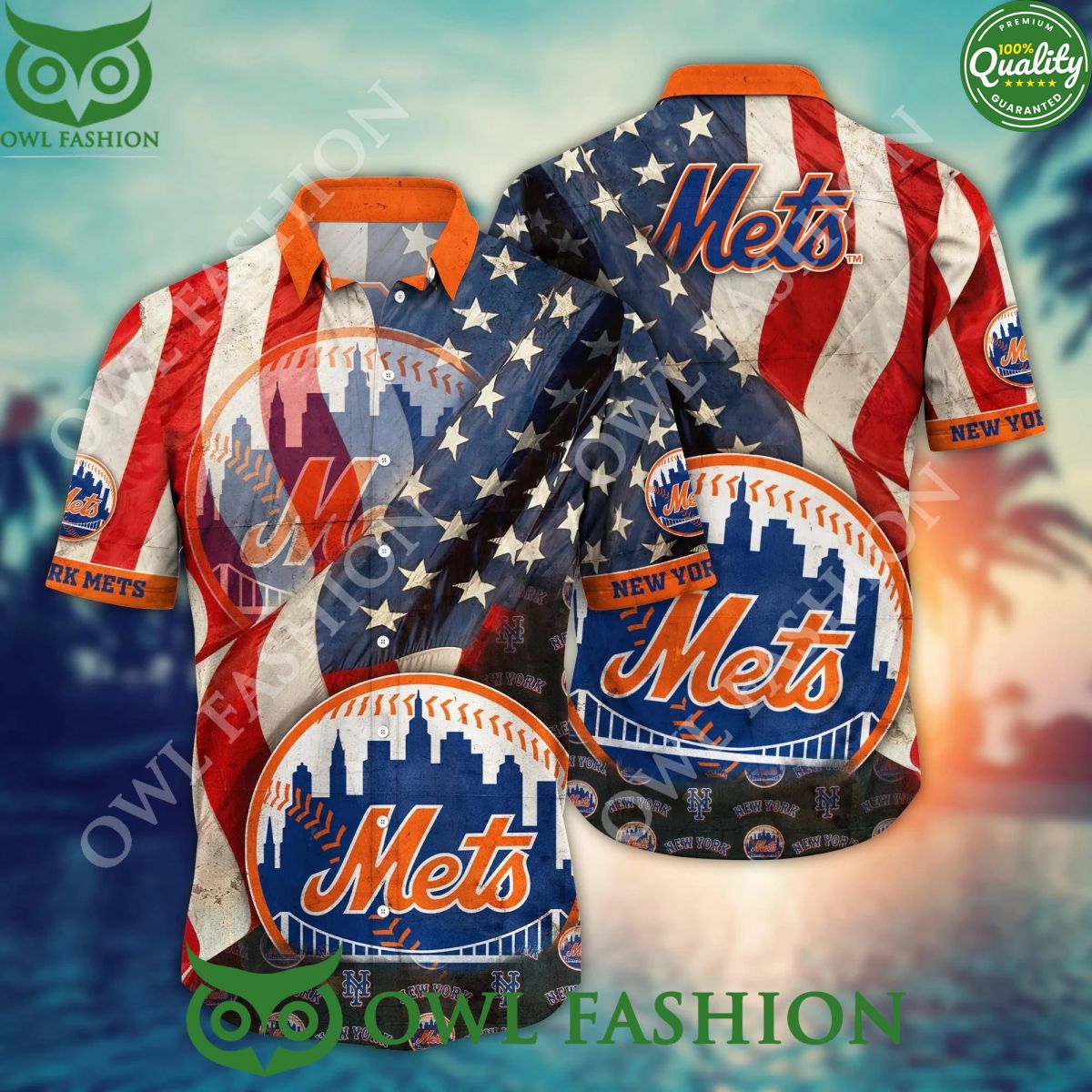 New York Mets MLB Baseball Champion Hawaiian - Adult & Kids T-Shirts, Sweatshirts & Hoodies apparel design preview 1