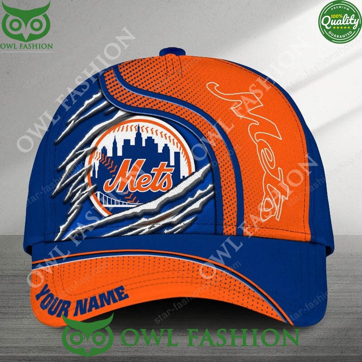 New York Mets MLB Custom Name Classic Cap - Adult & Kids T-Shirts, Sweatshirts & Hoodies apparel design preview 1