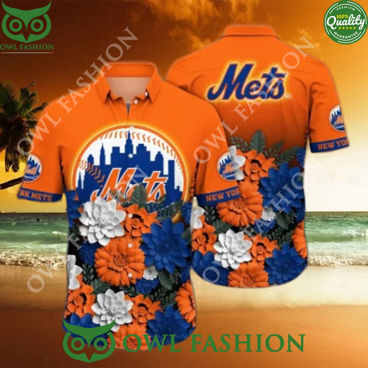New York Mets MLB Flower Trending Limited Hawaiian - Adult & Kids T-Shirts, Sweatshirts & Hoodies apparel design preview 1