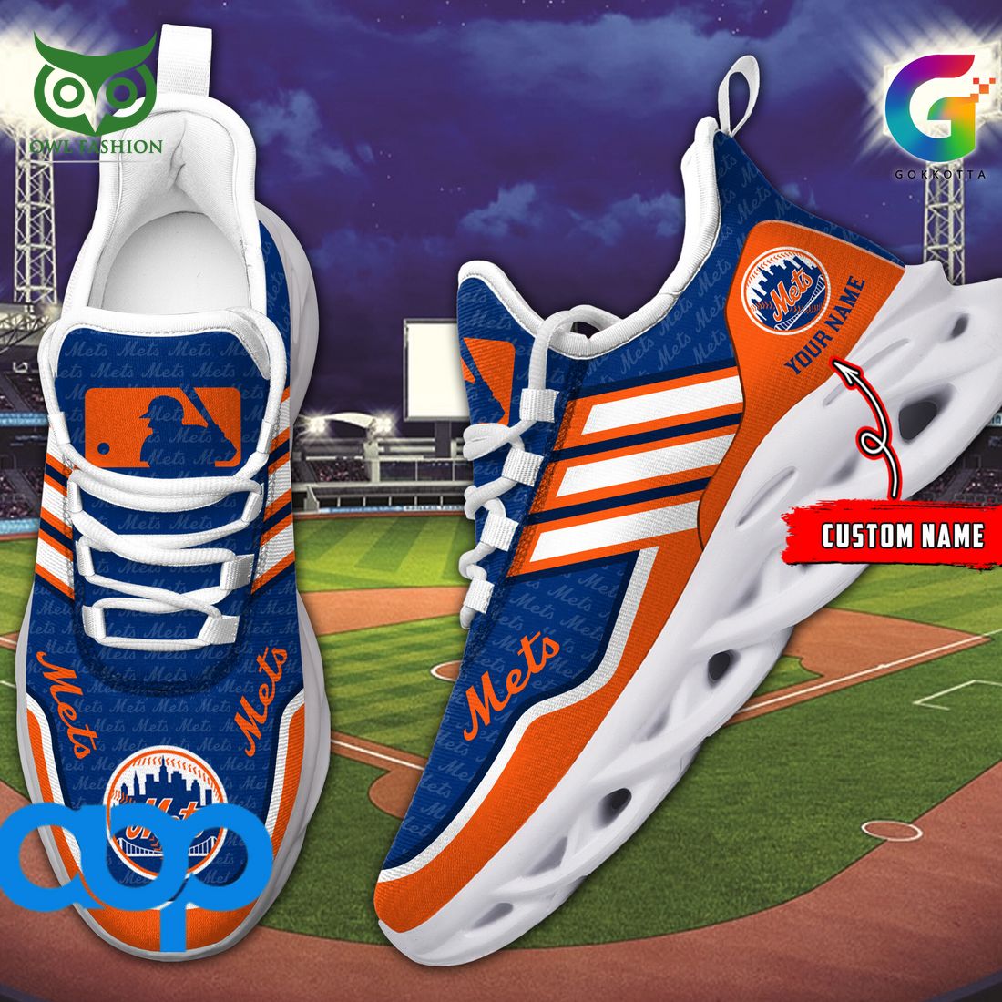 New York Mets MLB Personalized Max Soul Sneaker - Adult & Kids T-Shirts, Sweatshirts & Hoodies apparel design preview 1