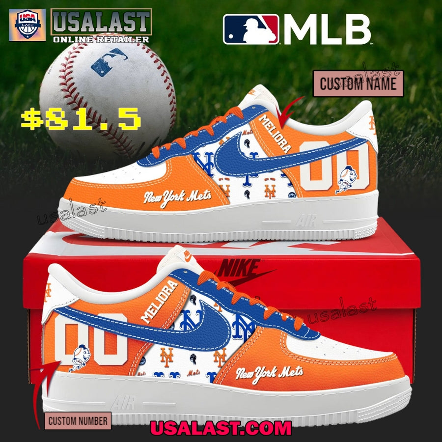 New York Mets Personalized Air Force 1 Shoes - Adult & Kids T-Shirts, Sweatshirts & Hoodies apparel design preview 1