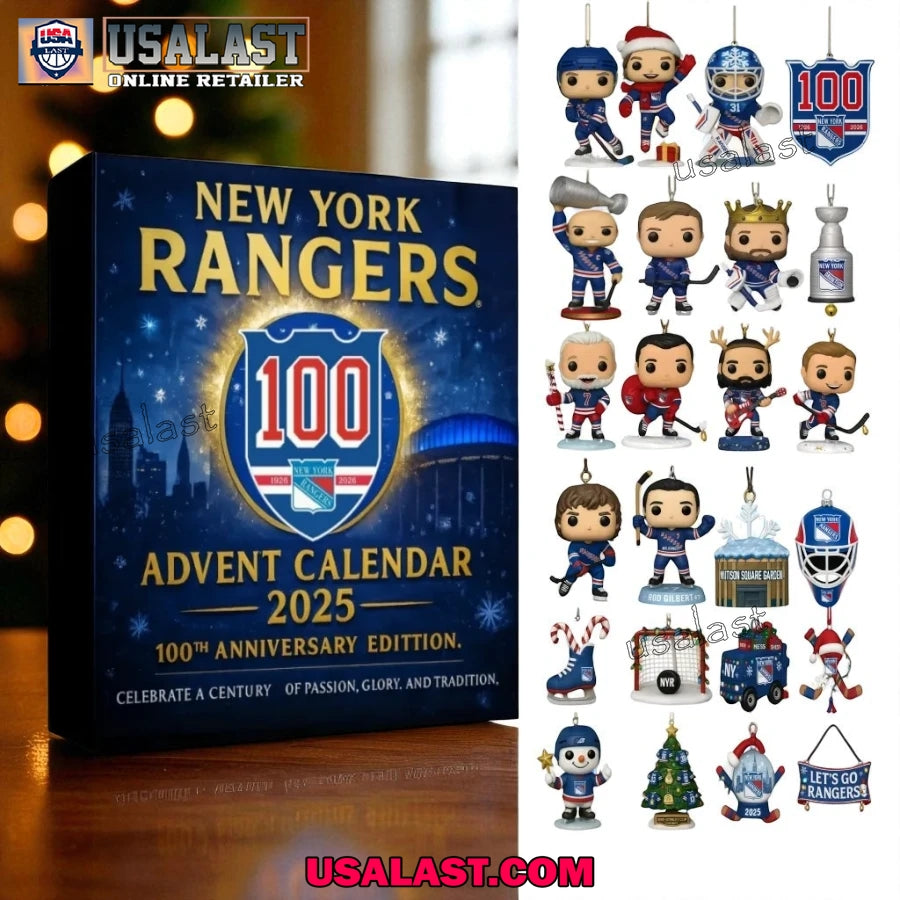 New York Rangers 100th Anniversary Advent Calendar - Adult & Kids T-Shirts, Sweatshirts & Hoodies apparel design preview 1