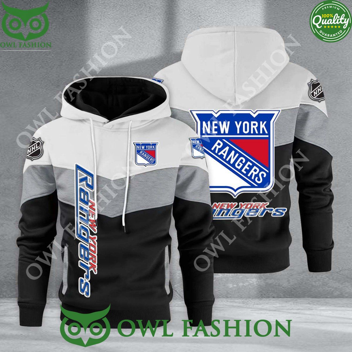 New York Rangers NHL Hockey Black White Printed - Adult & Kids T-Shirts, Sweatshirts & Hoodies apparel design preview 1