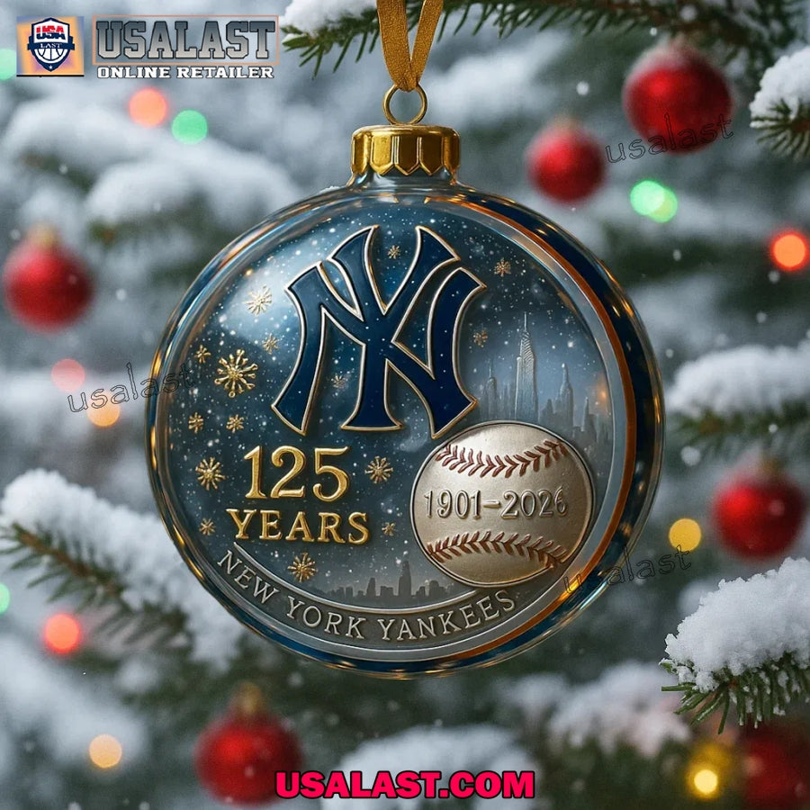 New York Yankees 125th Anniversary Christmas Ornament - Adult & Kids T-Shirts, Sweatshirts & Hoodies apparel design preview 1