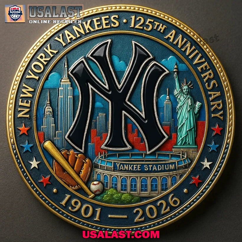 New York Yankees 125th Anniversary Commemorative Coin - Adult & Kids T-Shirts, Sweatshirts & Hoodies apparel design preview 1