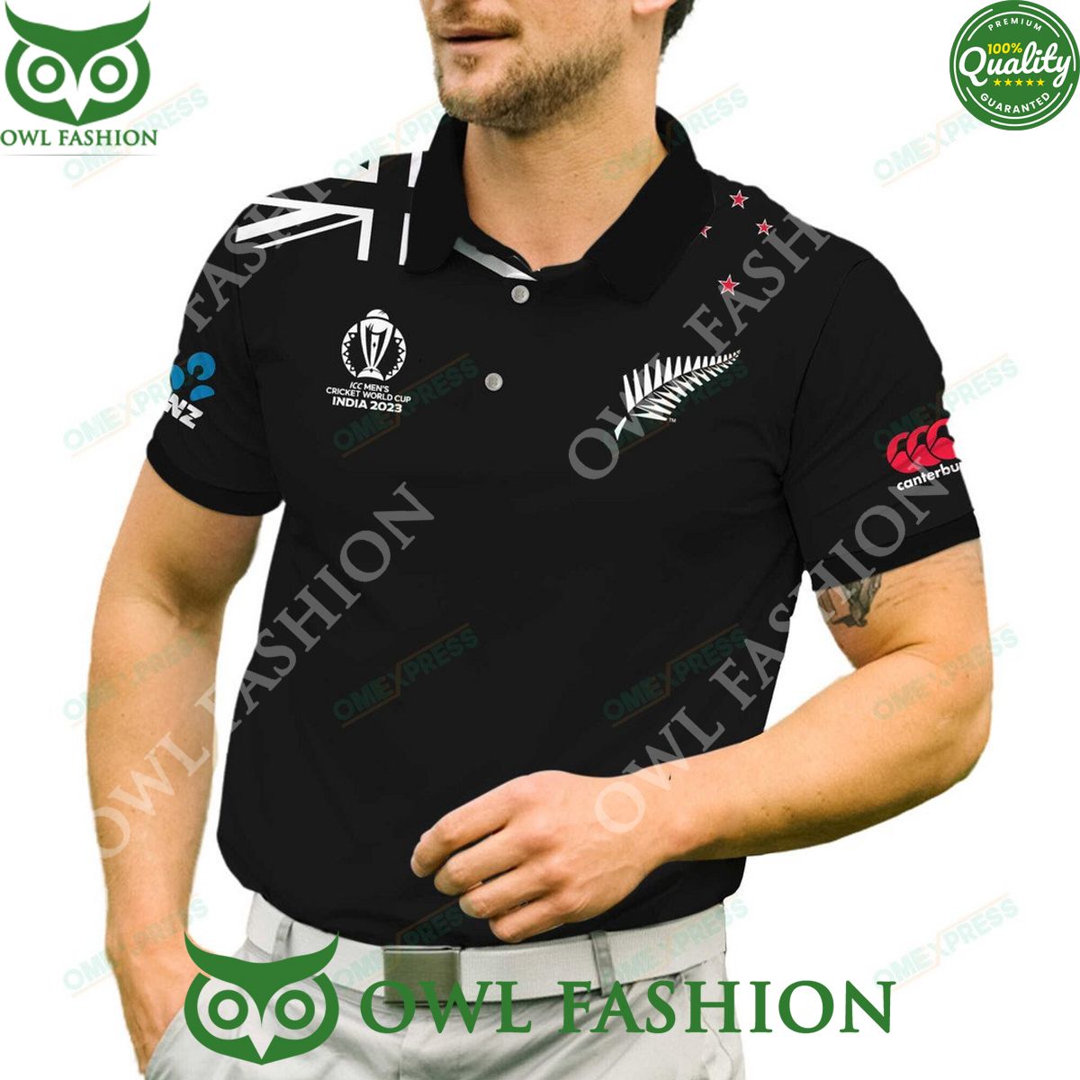 New Zealand Flag Cricket ICC World Cup 2023 Polo - Adult & Kids T-Shirts, Sweatshirts & Hoodies apparel design preview 1