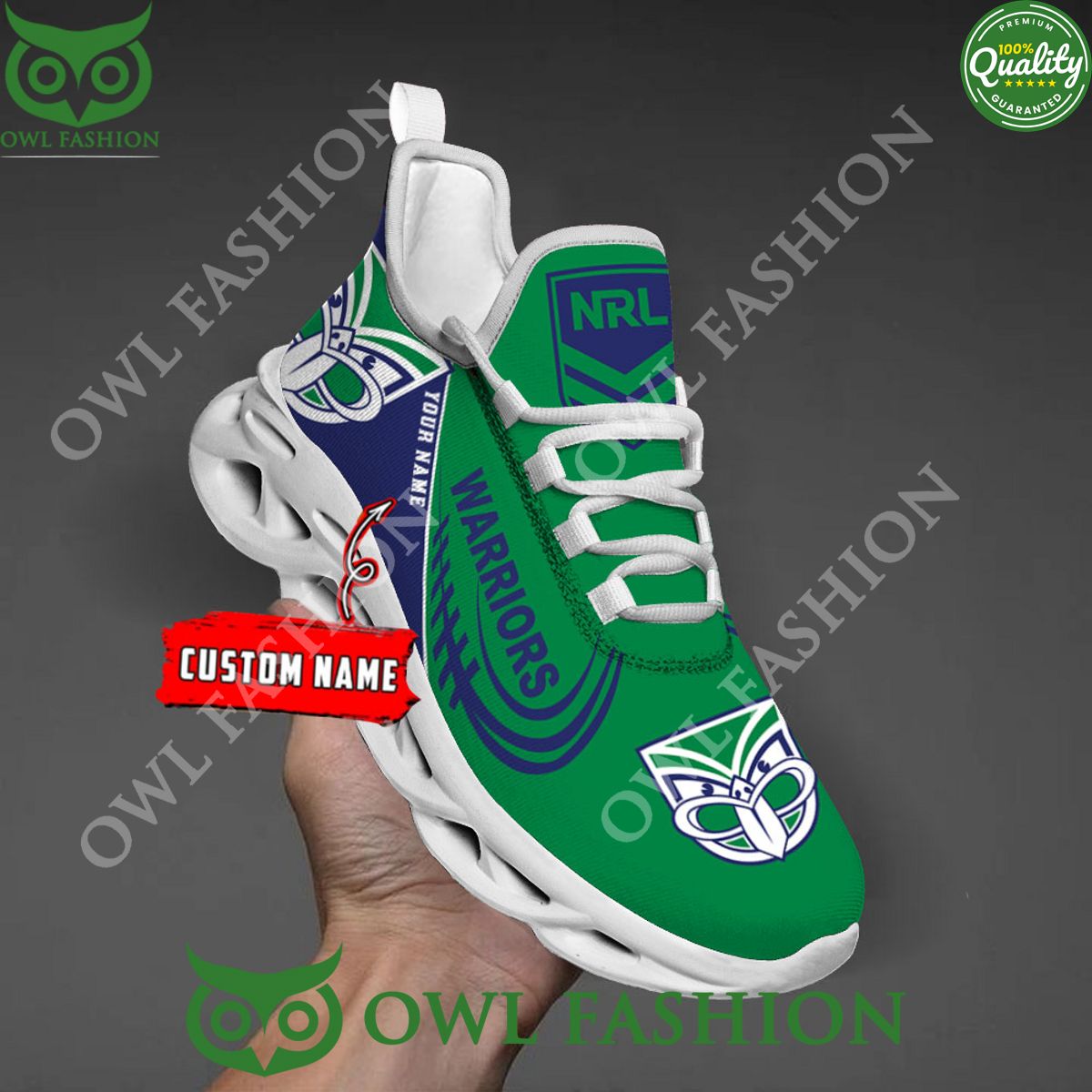 New Zealand Warriors PERSONALIZED Green Max soul - Adult & Kids T-Shirts, Sweatshirts & Hoodies apparel design preview 1
