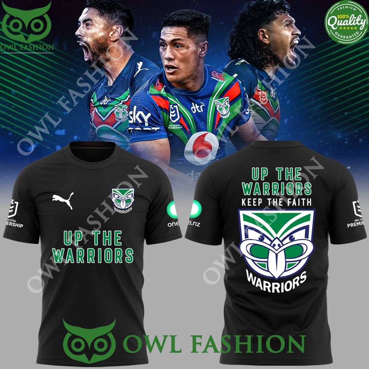 New Zealand Warriors Up The Wahs NRL printed 3D - Adult & Kids T-Shirts, Sweatshirts & Hoodies apparel design preview 1