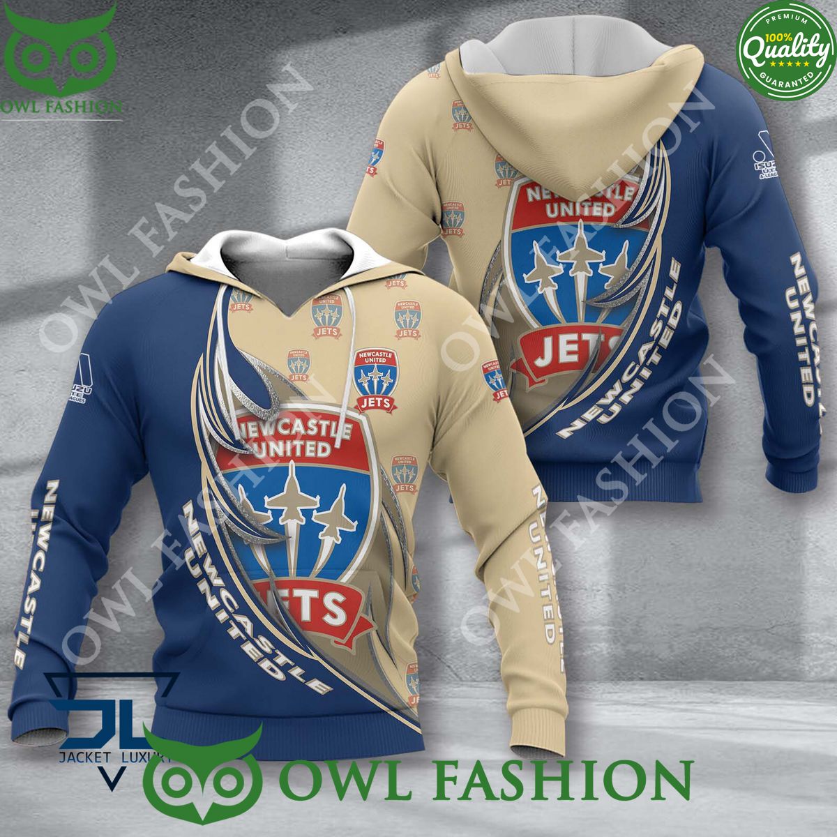 Newcastle Jets A League Football 3D - Adult & Kids T-Shirts, Sweatshirts & Hoodies apparel design preview 1