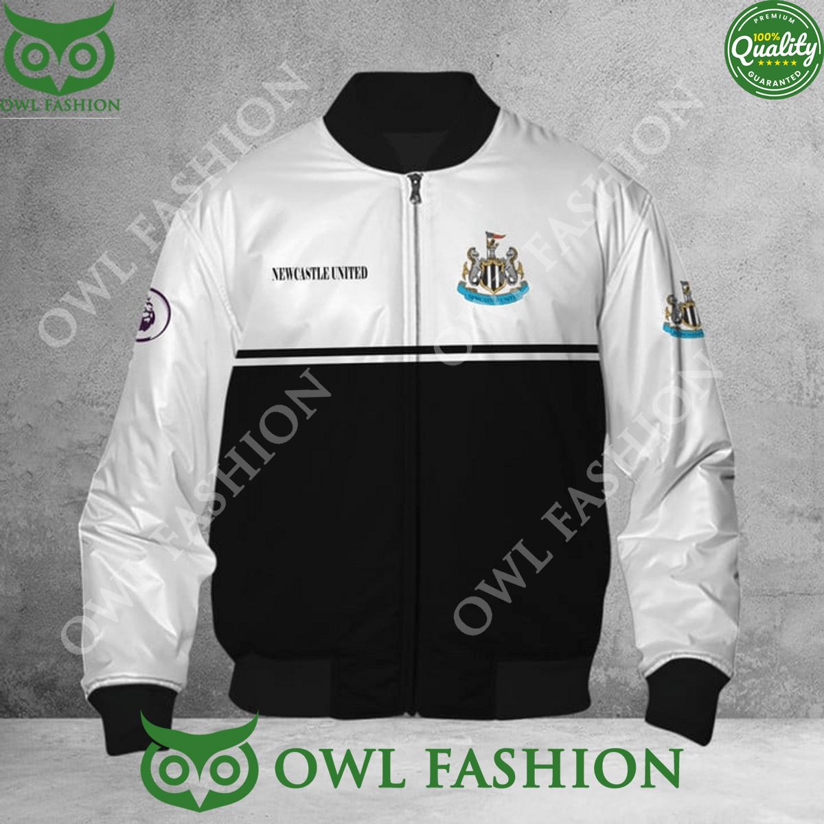 Newcastle United EPL Basic Black and White Bomber - Adult & Kids T-Shirts, Sweatshirts & Hoodies apparel design preview 1