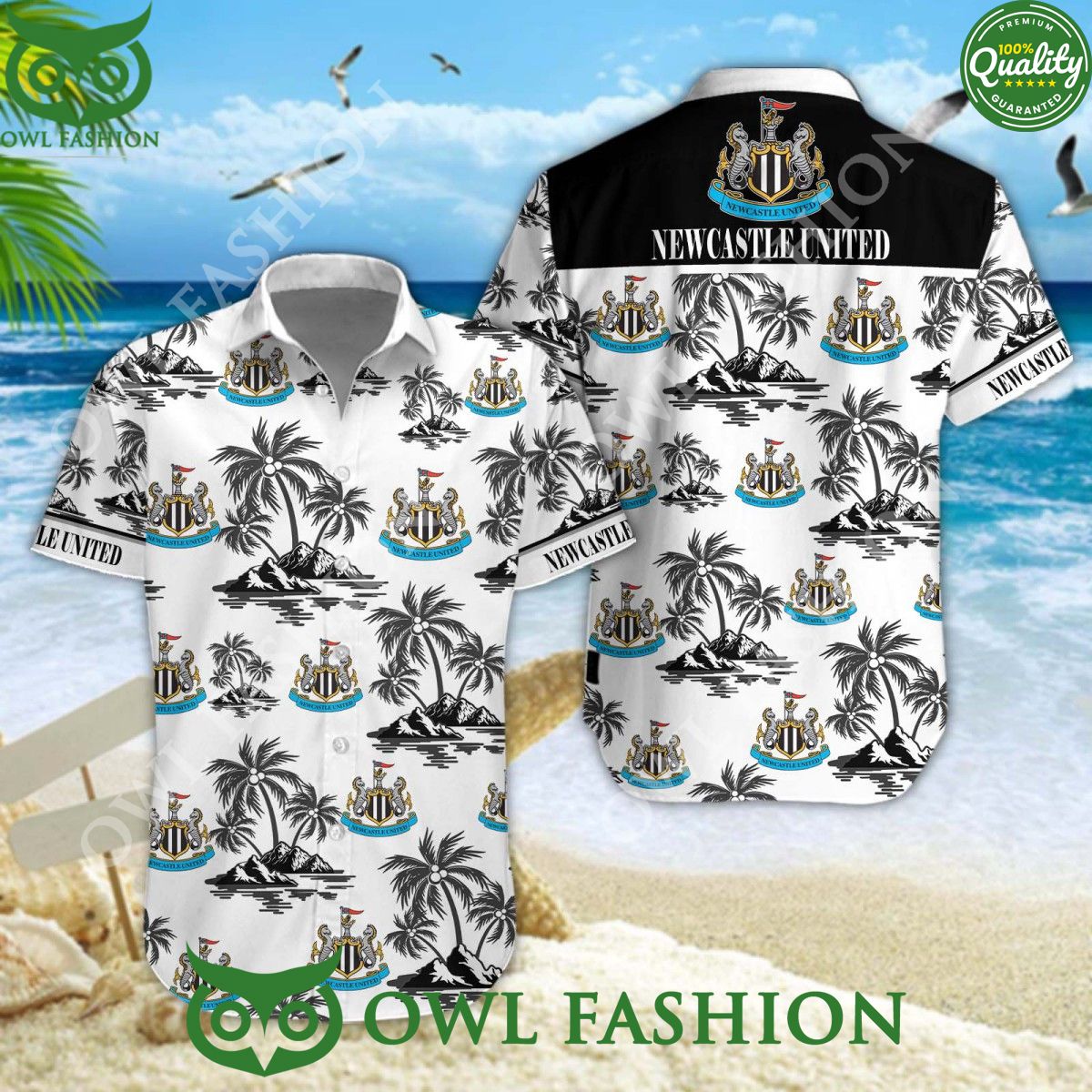 Newcastle United F.C Coconut EPL Eddie Howe Hawaiian - Adult & Kids T-Shirts, Sweatshirts & Hoodies apparel design preview 1