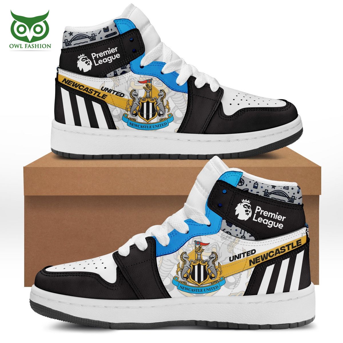 Newcastle United FC Premier League Air Force Shoes - Adult & Kids T-Shirts, Sweatshirts & Hoodies apparel design preview 1