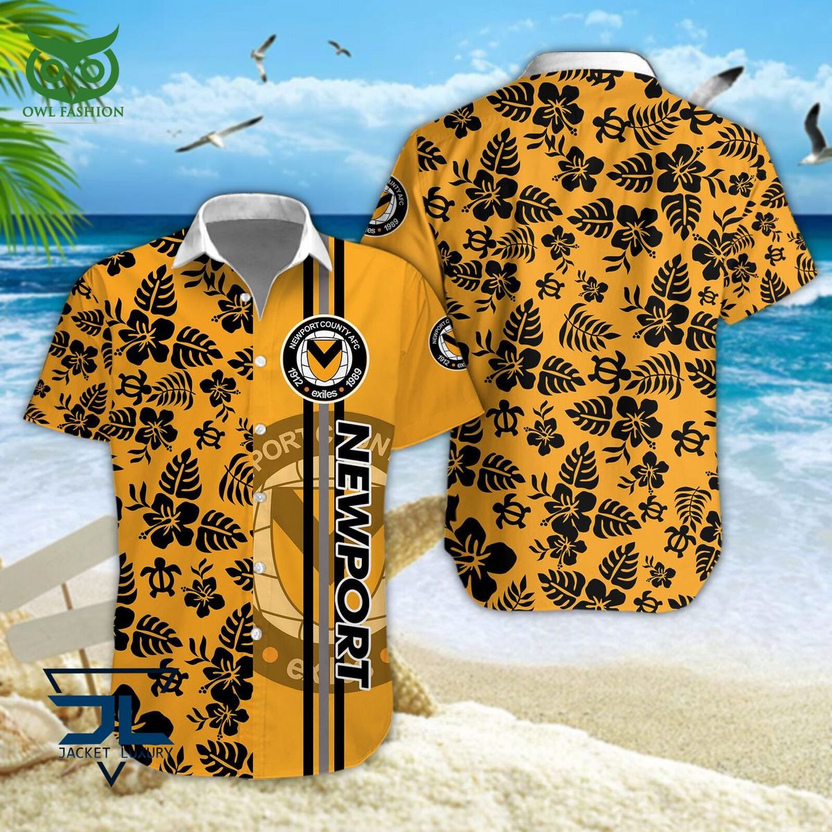Newport County Football EPL Championship Hawaiian - Adult & Kids T-Shirts, Sweatshirts & Hoodies apparel design preview 1