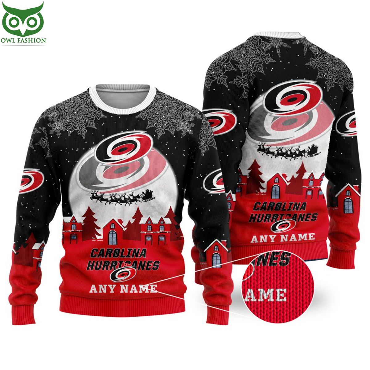 NHL Carolina Hurricanes Special Custom Christmas Ugly - Adult & Kids T-Shirts, Sweatshirts & Hoodies apparel design preview 1