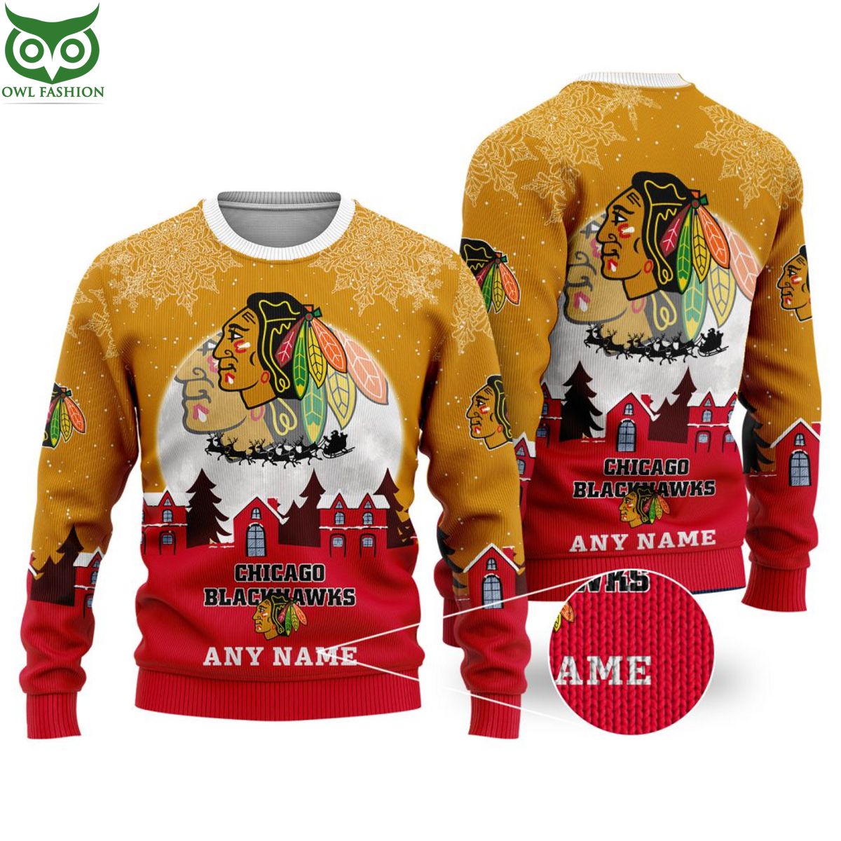 NHL Chicago Blackhawks Special Custom Christmas Ugly - Adult & Kids T-Shirts, Sweatshirts & Hoodies apparel design preview 1