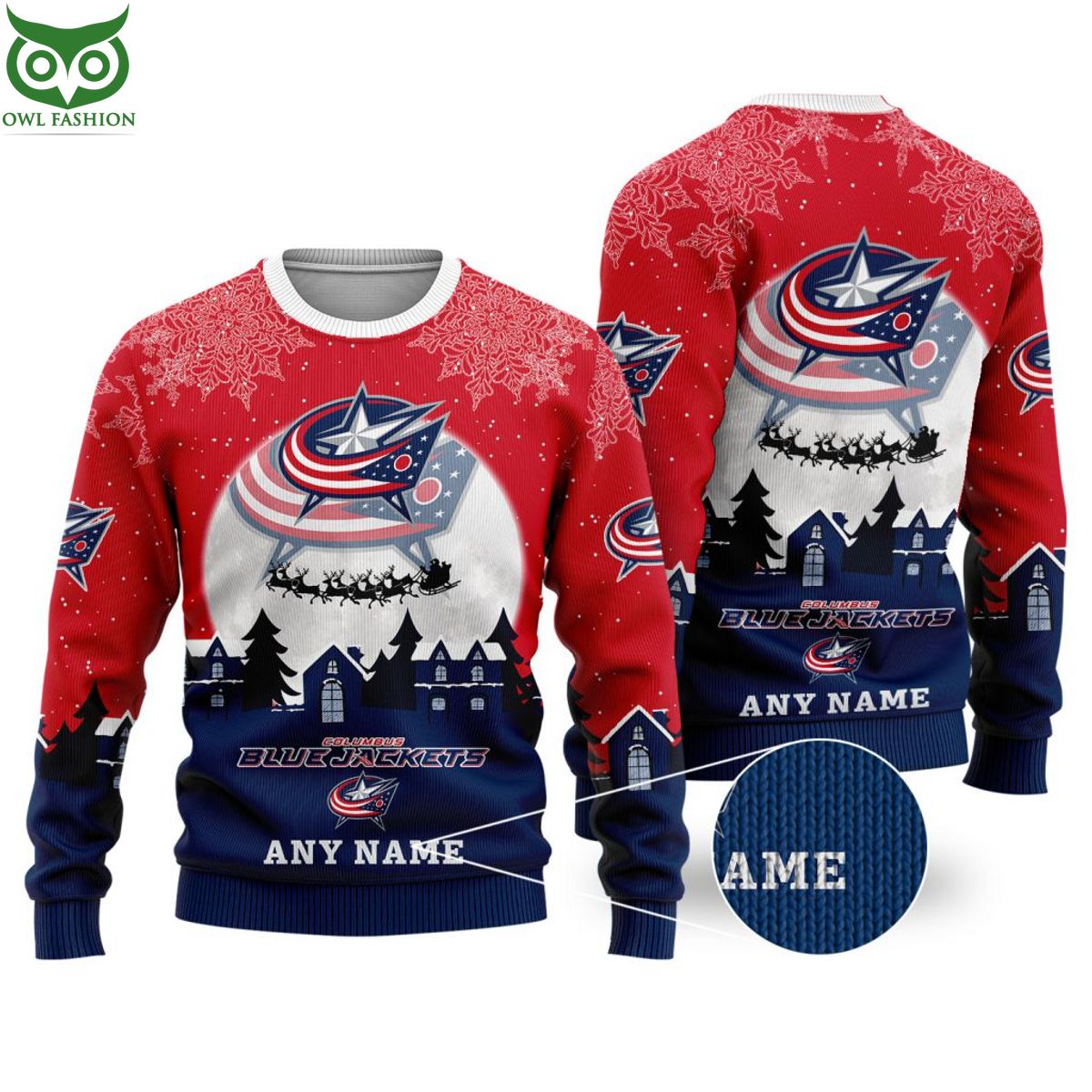 NHL Columbus Blue Jackets Special Custom Christmas - Adult & Kids T-Shirts, Sweatshirts & Hoodies apparel design preview 1