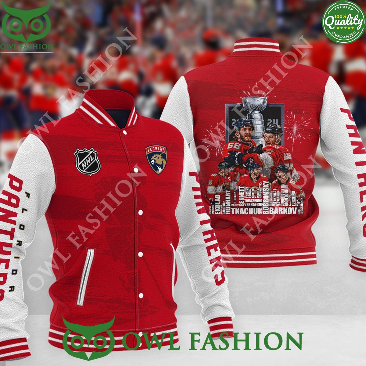 NHL Florida Panthers Stanley Limited Baseball Varsity - Adult & Kids T-Shirts, Sweatshirts & Hoodies apparel design preview 1