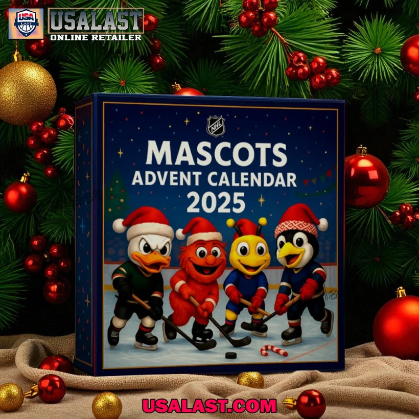 NHL Hockey Mascots Advent Calendar 2025 - Adult & Kids T-Shirts, Sweatshirts & Hoodies apparel design preview 1