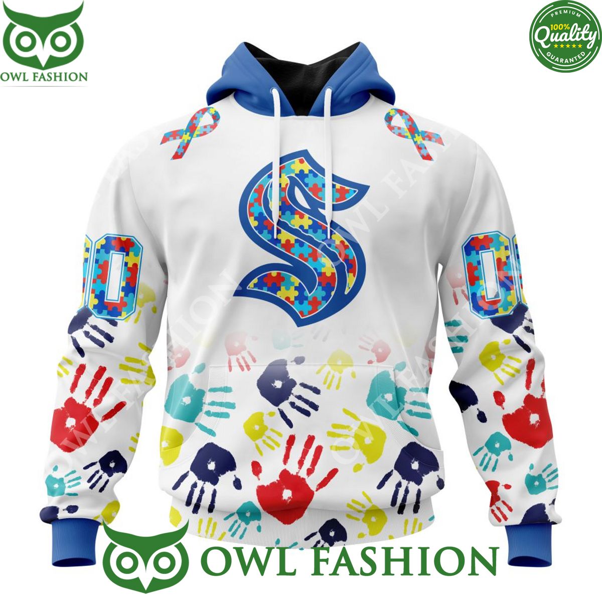 NHL Seattle Kraken Special Autism Awareness Design - Adult & Kids T-Shirts, Sweatshirts & Hoodies apparel design preview 1