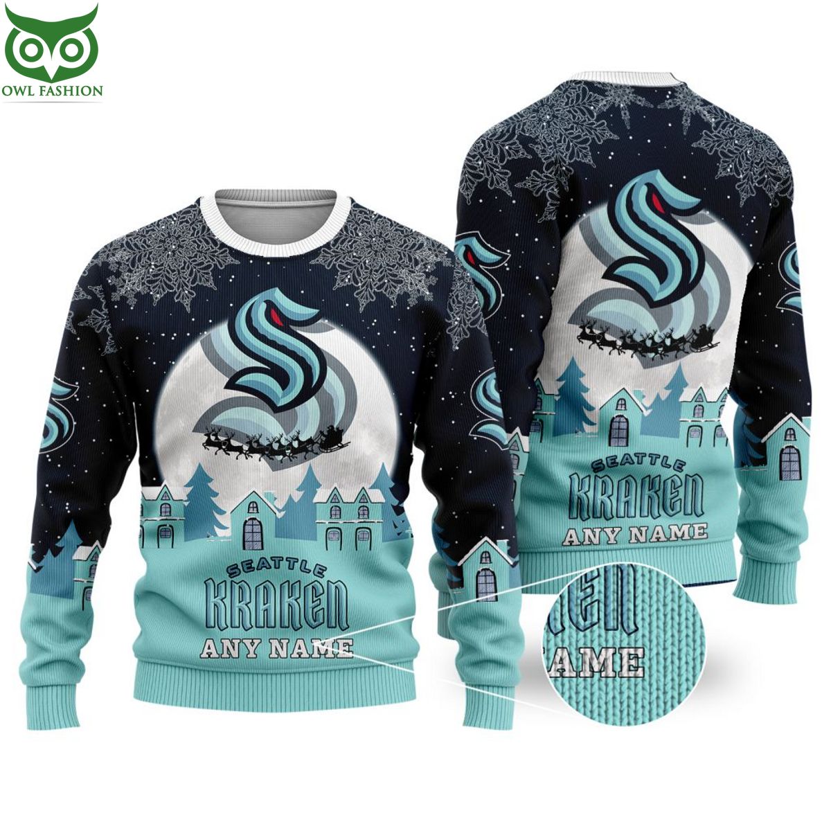 NHL Seattle Kraken Special Custom Christmas Ugly - Adult & Kids T-Shirts, Sweatshirts & Hoodies apparel design preview 1