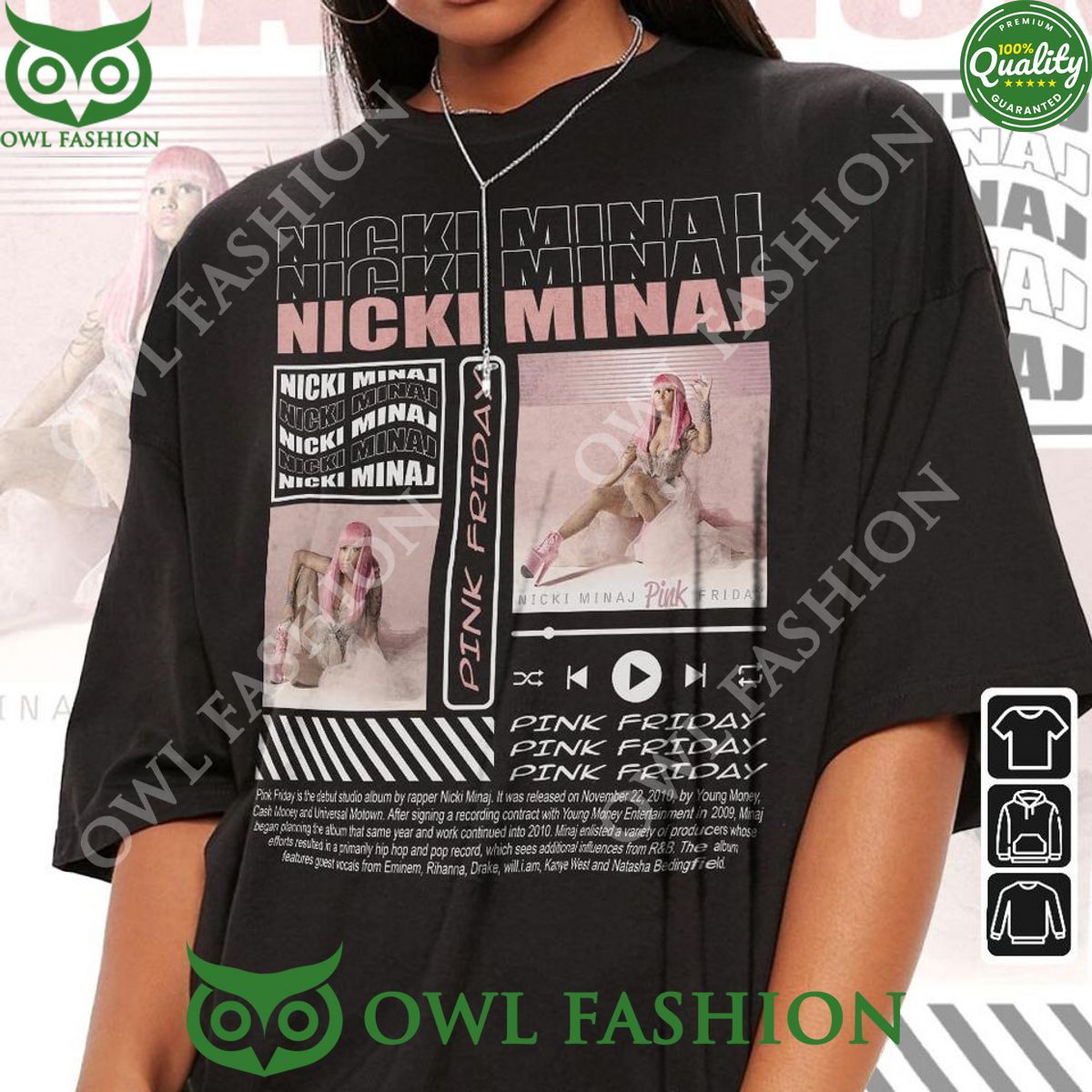 Nicki Minaj Rap Pink Friday Album - Adult & Kids T-Shirts, Sweatshirts & Hoodies apparel design preview 1