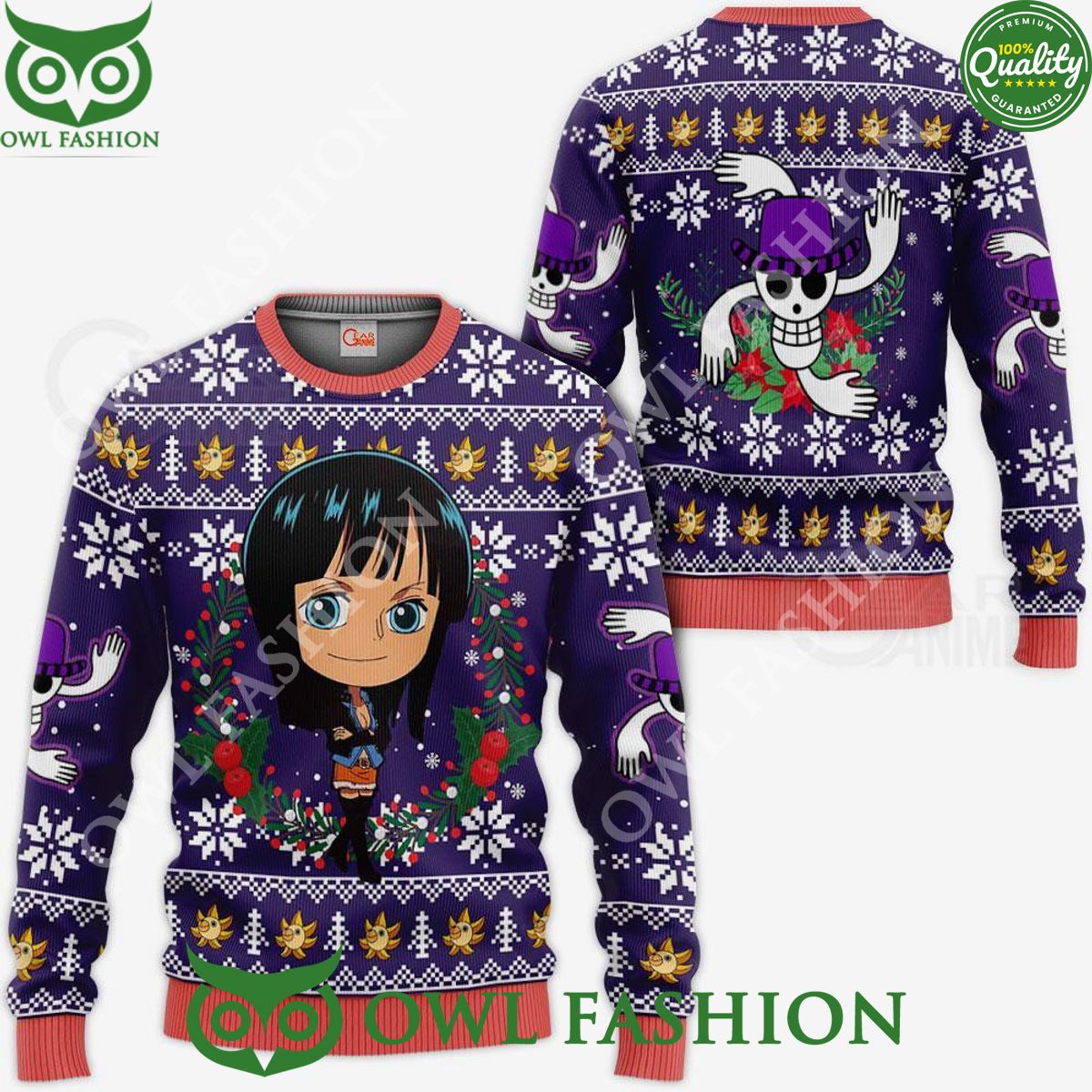 Nico Robin Ugly Christmas Sweater Xmas Gift Jumper - Adult & Kids T-Shirts, Sweatshirts & Hoodies apparel design preview 1