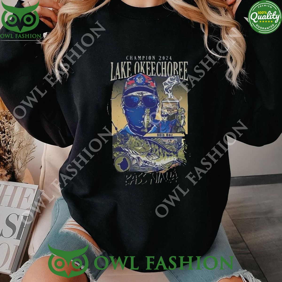 Ninja Champion 2024 Lake Okeechobee Bass - Adult & Kids T-Shirts, Sweatshirts & Hoodies apparel design preview 1