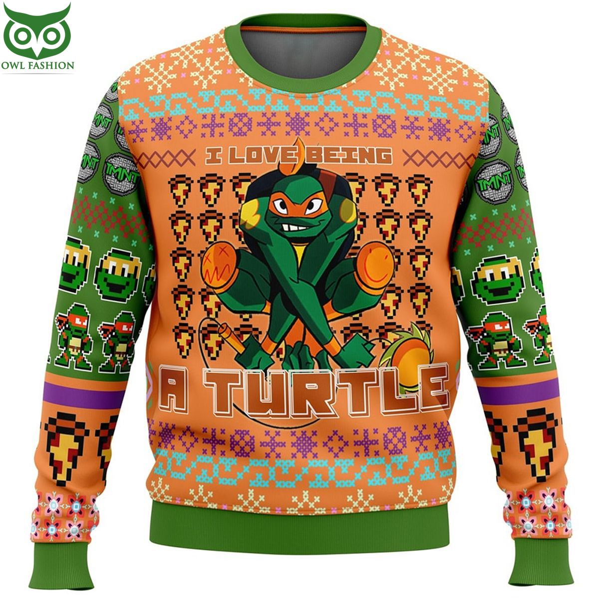 Ninja Turtle Michelangelo Stick it in your shell Ugly - Adult & Kids T-Shirts, Sweatshirts & Hoodies apparel design preview 1