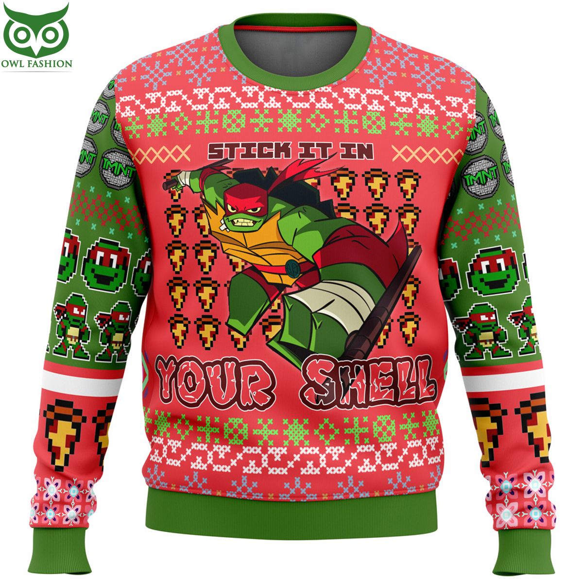 Ninja Turtle Raphael Stick it in your shell Ugly - Adult & Kids T-Shirts, Sweatshirts & Hoodies apparel design preview 1