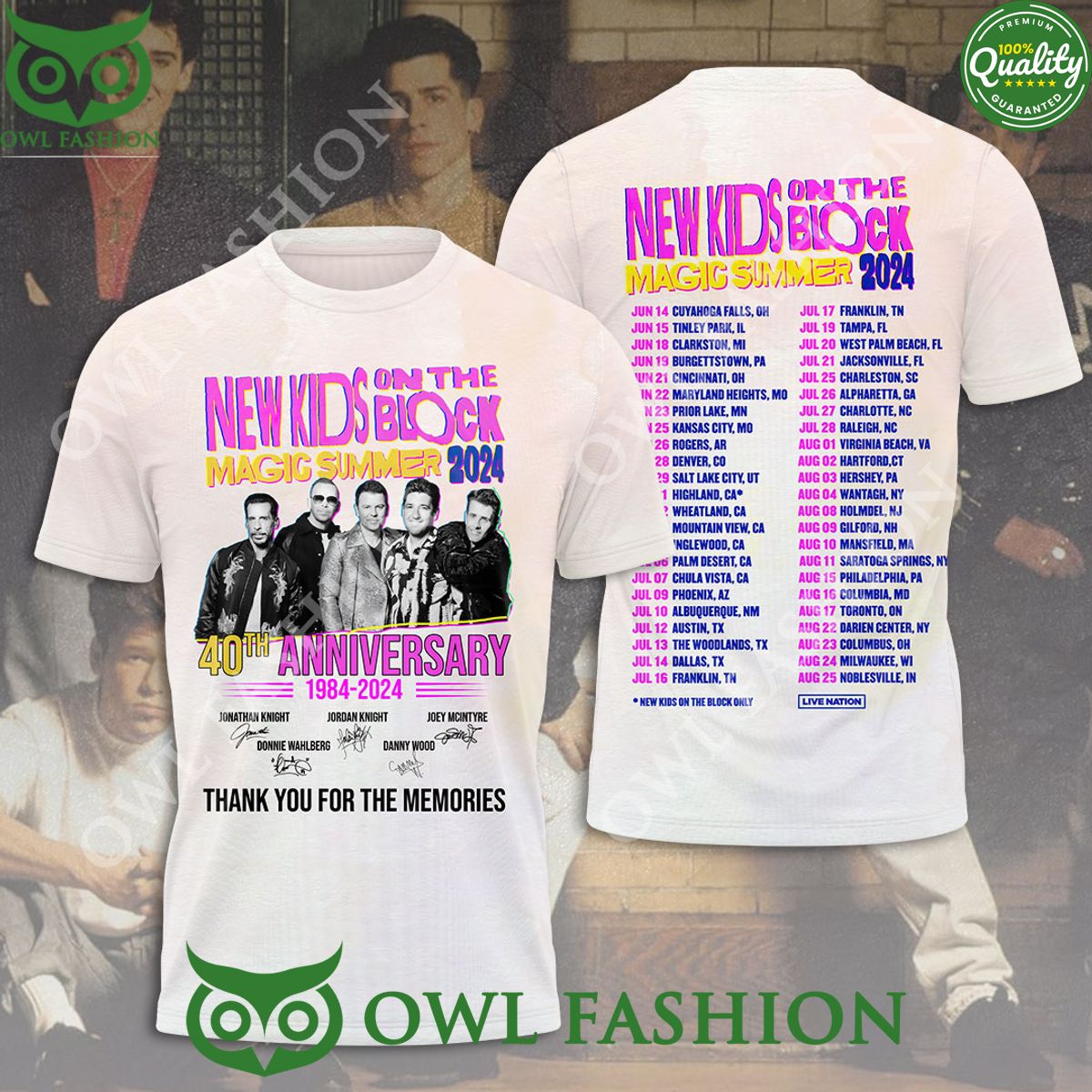 NKOTB Magic Summer 2024 40th Anniversary 3D - Adult & Kids T-Shirts, Sweatshirts & Hoodies apparel design preview 1