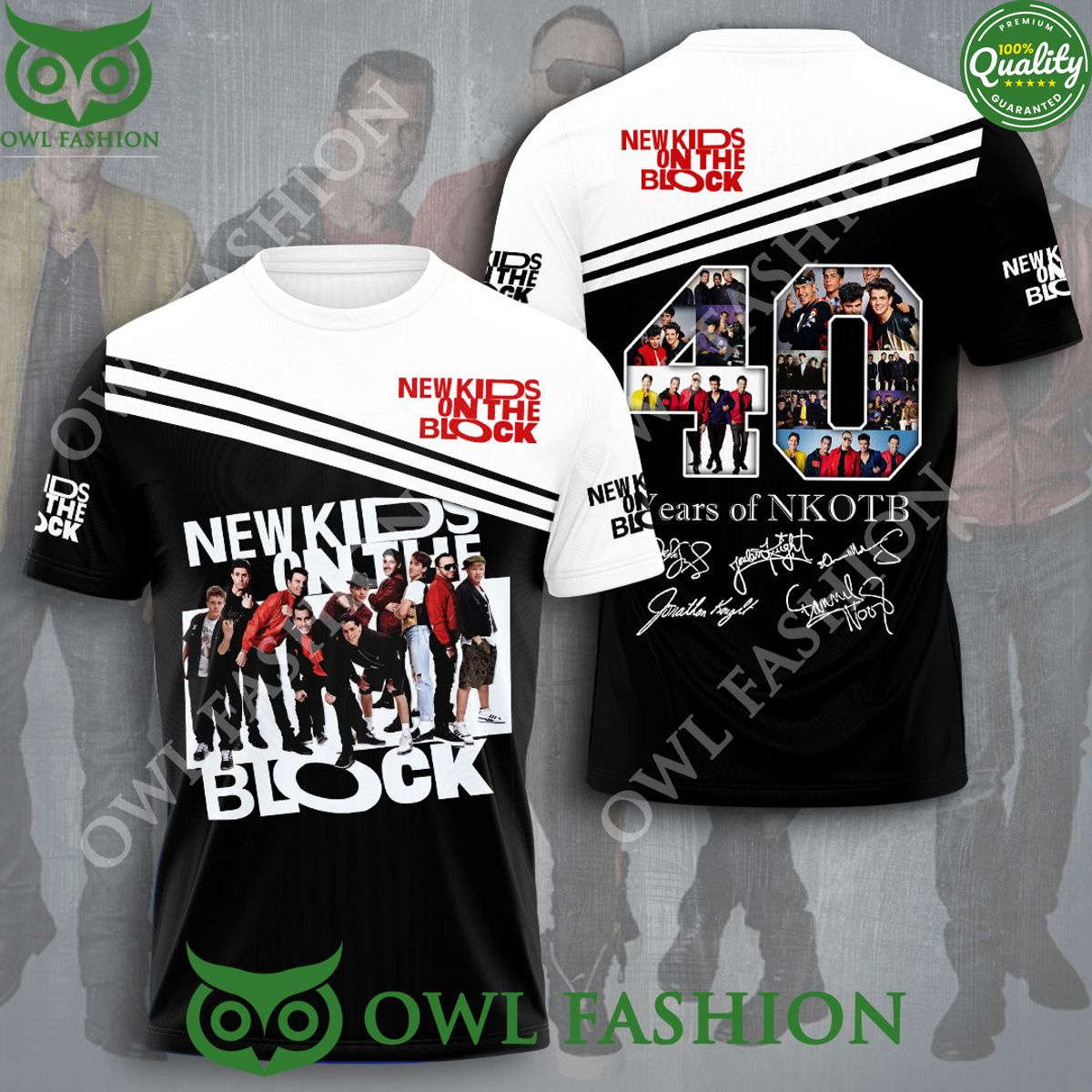 NKOTB Member Signature 3D - Adult & Kids T-Shirts, Sweatshirts & Hoodies apparel design preview 1