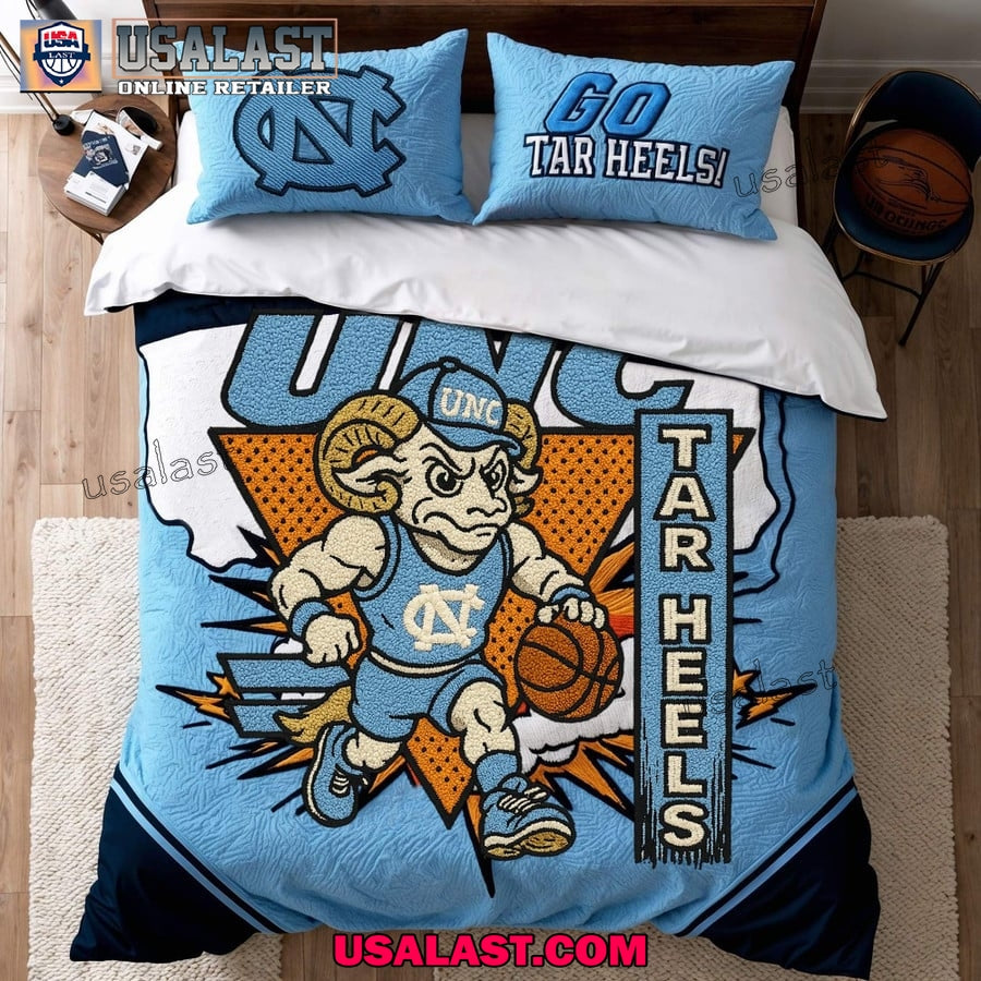 North Carolina Tar Heels Basketball Mascot Bedding - Adult & Kids T-Shirts, Sweatshirts & Hoodies apparel design preview 1