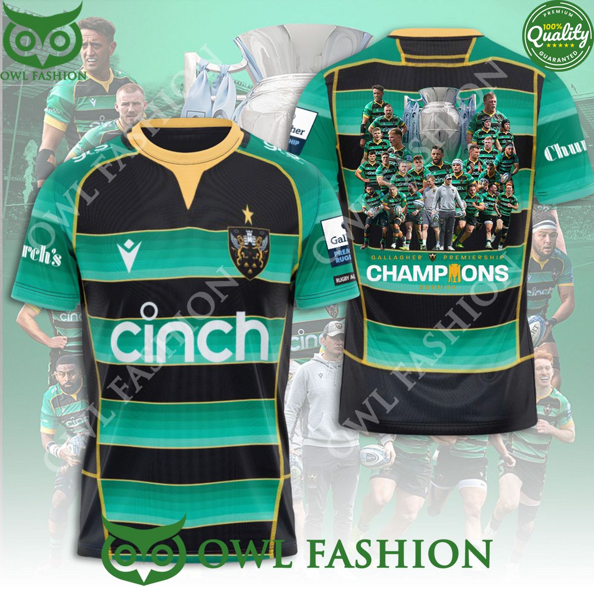 Northampton Saints Champions Gallagher Premiership - Adult & Kids T-Shirts, Sweatshirts & Hoodies apparel design preview 1