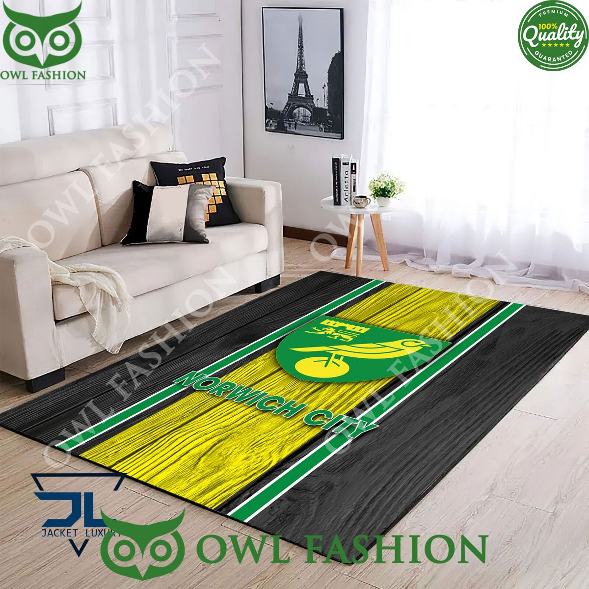 Norwich City EFL Football Rug Carpet Living Room - Adult & Kids T-Shirts, Sweatshirts & Hoodies apparel design preview 1